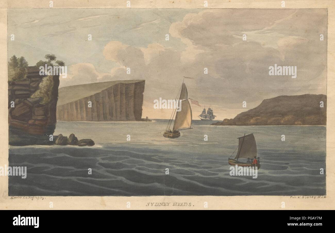 Augustus Earle - Sydney HeadsEarle, Augustus. Ansichten in Australien. Sydney-Earle Lithographie, 1826. - Stockfoto