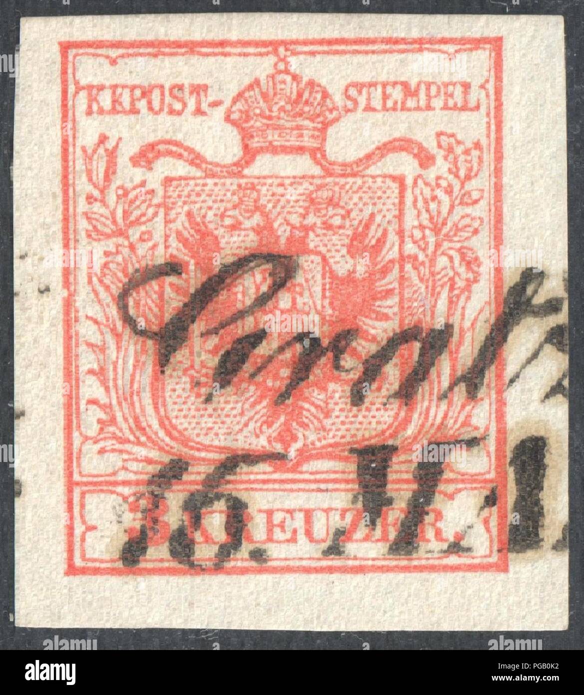 Österreich 1854 IIIa GRATZ. Stockfoto