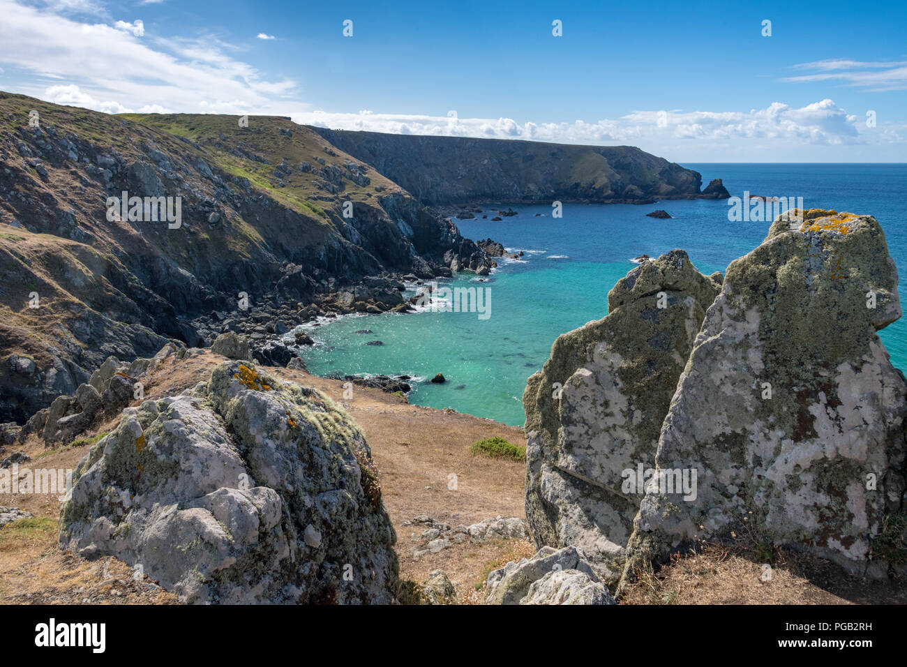 Lizard Halbinsel Coast Path, Cornwall, Großbritannien Stockfoto
