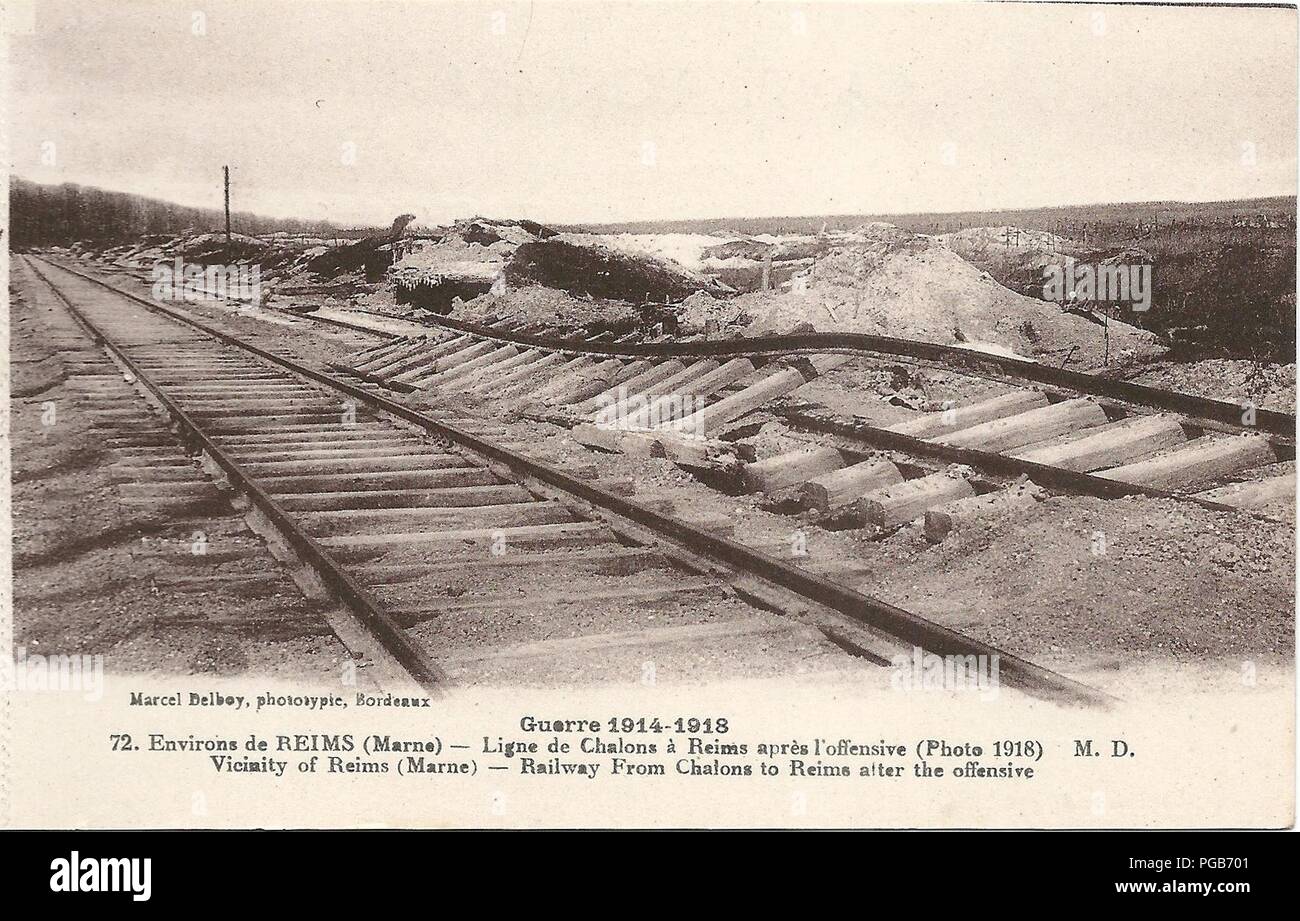 Autour de Reims-FR-51-ligne ferroviaire Chalons-Reims-1. Stockfoto
