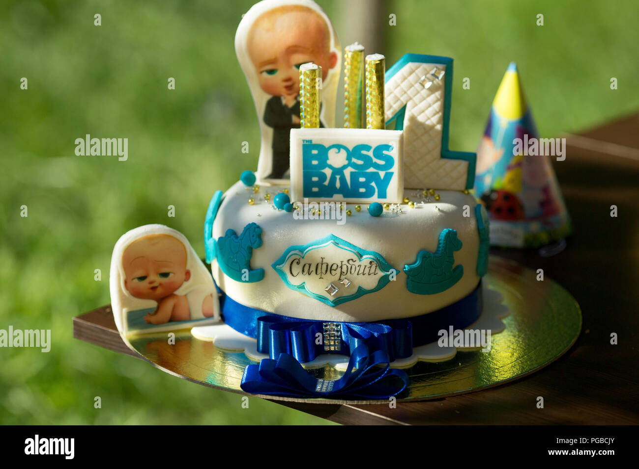 Sehr leckere Desserts im festliche Abende Stockfoto