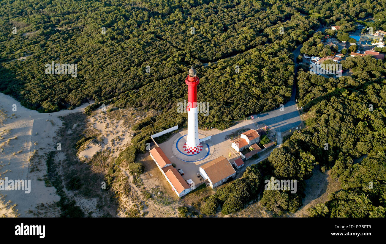 Luftbild der Leuchtturm La Coubre in Royan, Charente Maritime Stockfoto