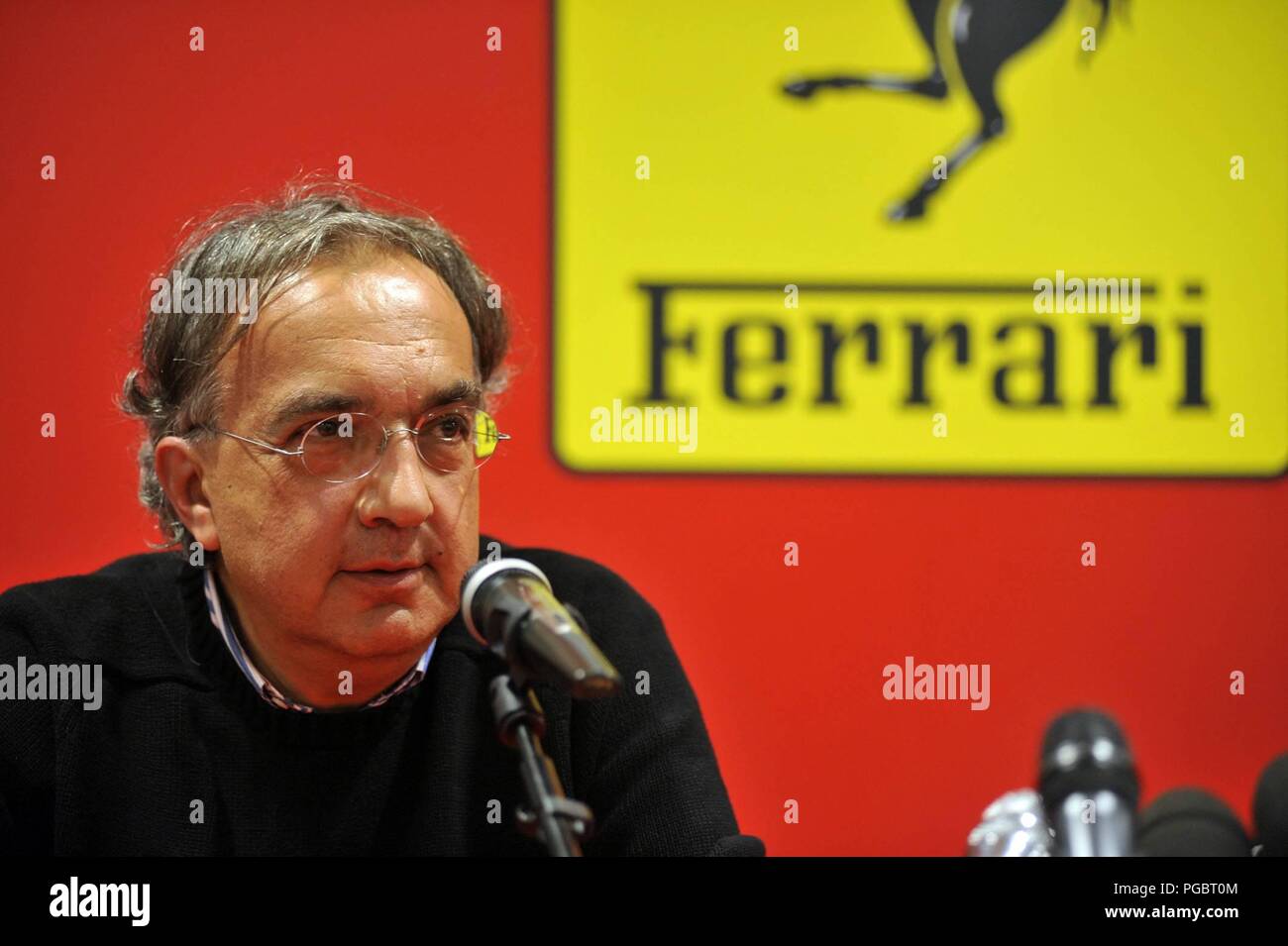 MARANELLO. Gemeinsame PRESSEKONFERENZ AUF DIE VERÄNDERUNG DES SCHEITELPUNKTES DELLA FERRARI. Im Foto Sergio MARCHIONNE (ROBERTO BRANCOLINI, MARANELLO - 2014-09-10) ps das Foto verwendet, wobei der Kontext, in dem er erschossen wurde, und ohne die diffamierende Absicht der Menschen vertreten (ROBERTO BRANCOLINI, Foto Repertorio - 2018 -07-25) ps das Foto kann verwendet werden, um die Einhaltung der Kontext, in dem es aufgenommen wurde, und ohne die diffamierende Absicht der Dekoration der Menschen vertreten Mit: Sergio Marchionne Wo: Italien Wann: 25 Aug 2018 Quelle: IPA/WENN.com ** Nur für die Veröffentlichung verfügbar in Stockfoto