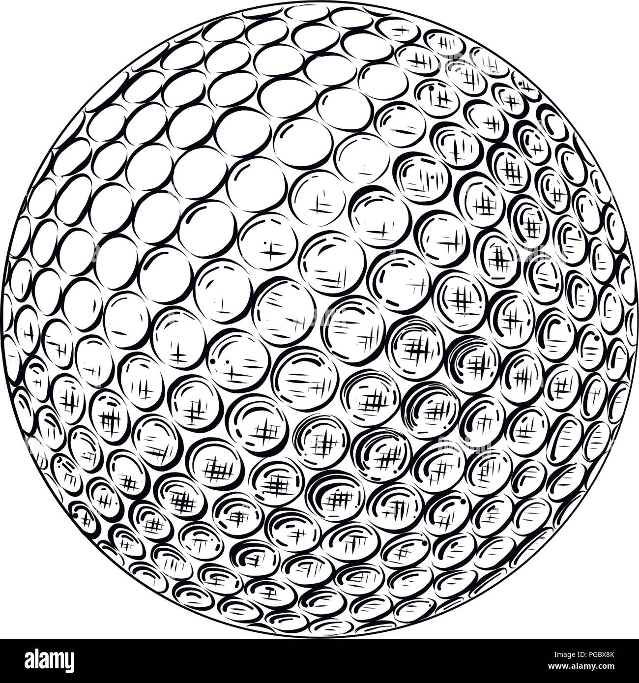 Hand Gezeichnete Skizze Der Golfball In Schwarz Auf Weissem Hintergrund Stock Vektorgrafik Alamy