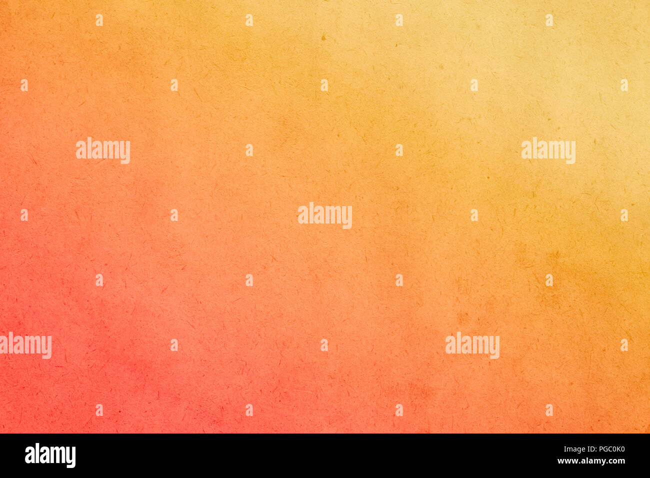 Orange heißen Sommer gradient Aquarellfarbe auf altem Papier mit Korn Wisch dreckige Textur abstract für Stockfoto