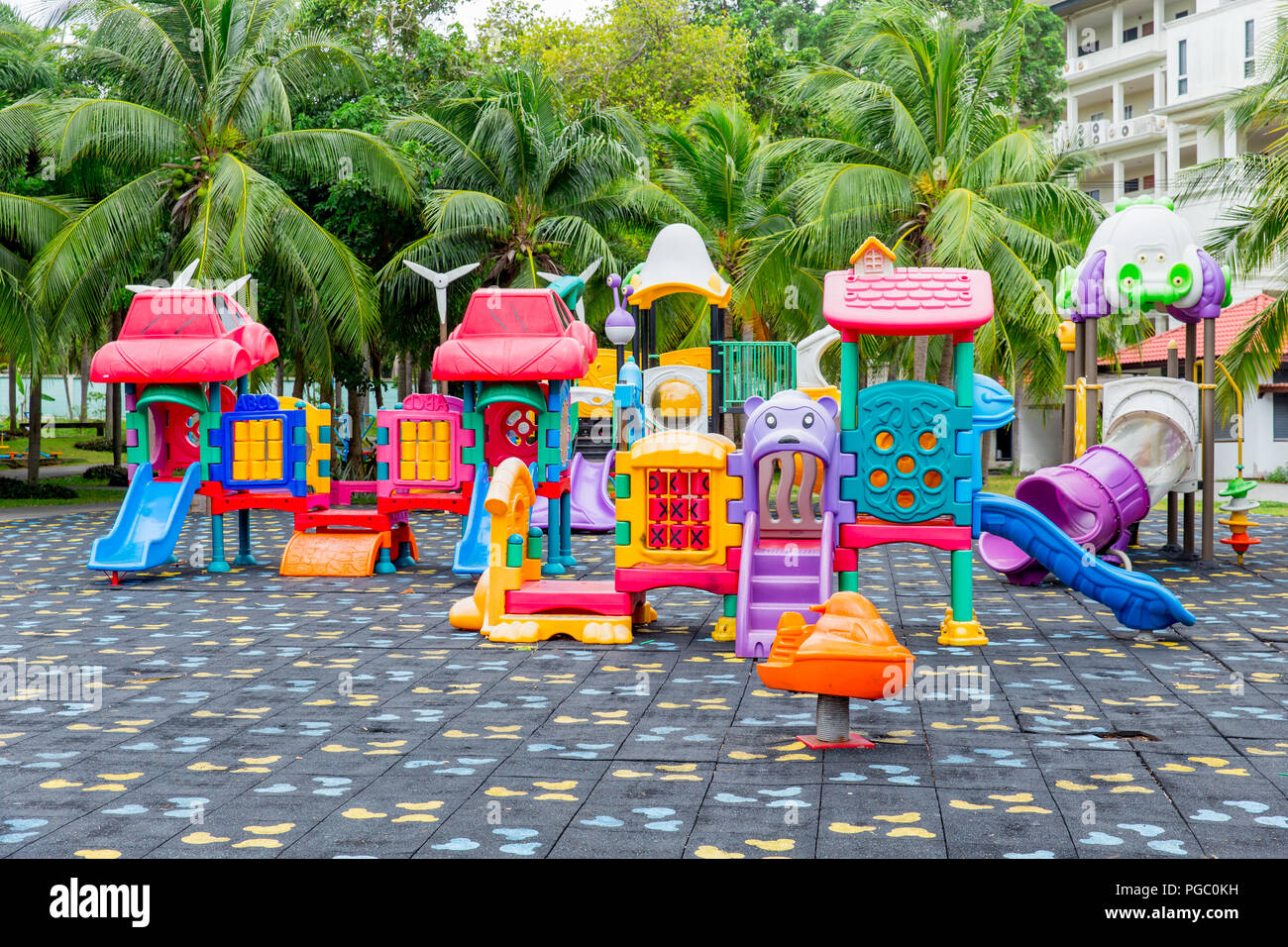 Spielplatz im Freien Raum bunte Spielzeug park play Zone. Stockfoto