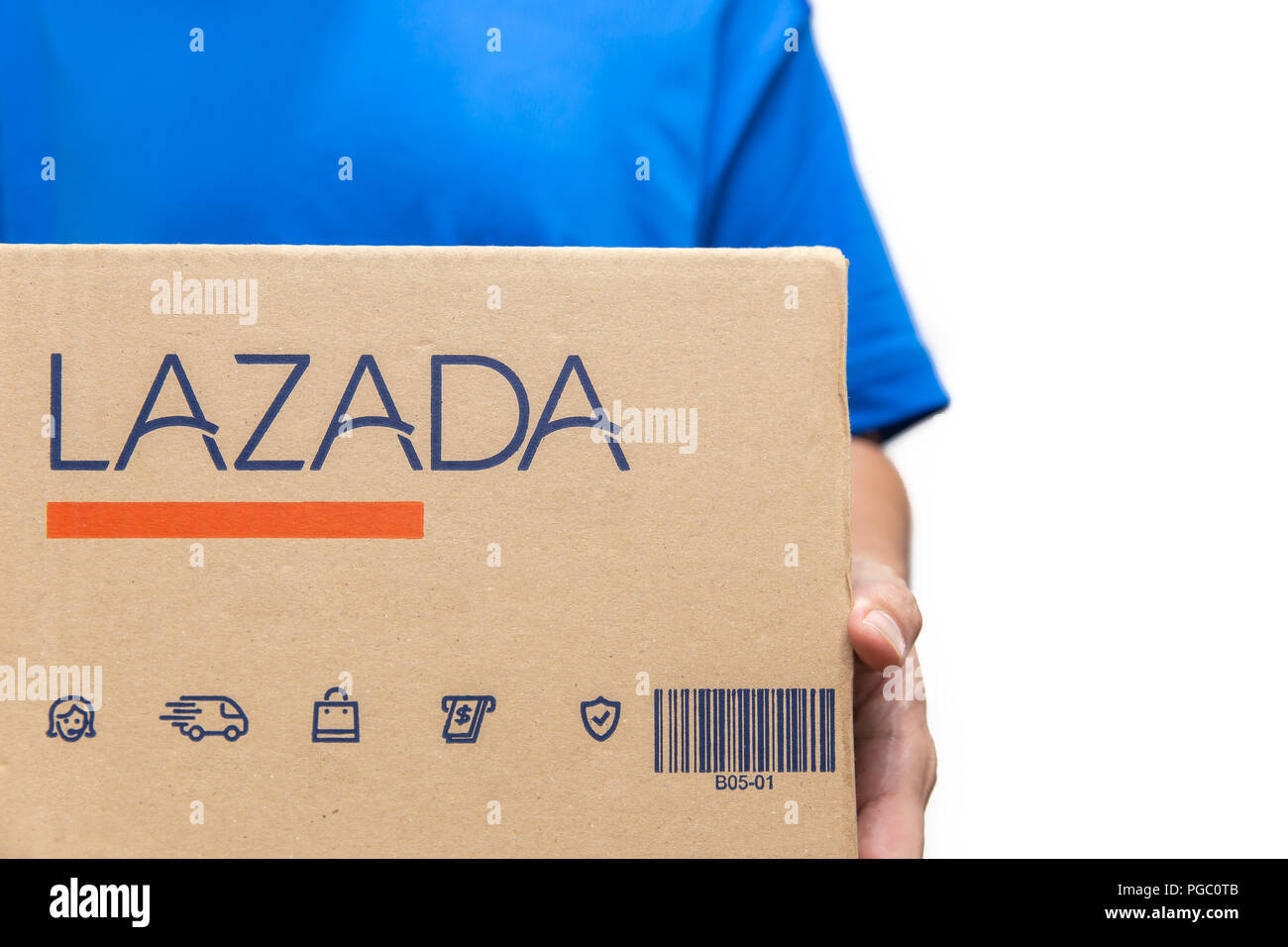 Lazada Online shopping Unternehmen populärste in südostasiatischen Land und Thailand ist die beste E-Commerce- und Versand von Alibaba Group. 14. Aug. Stockfoto