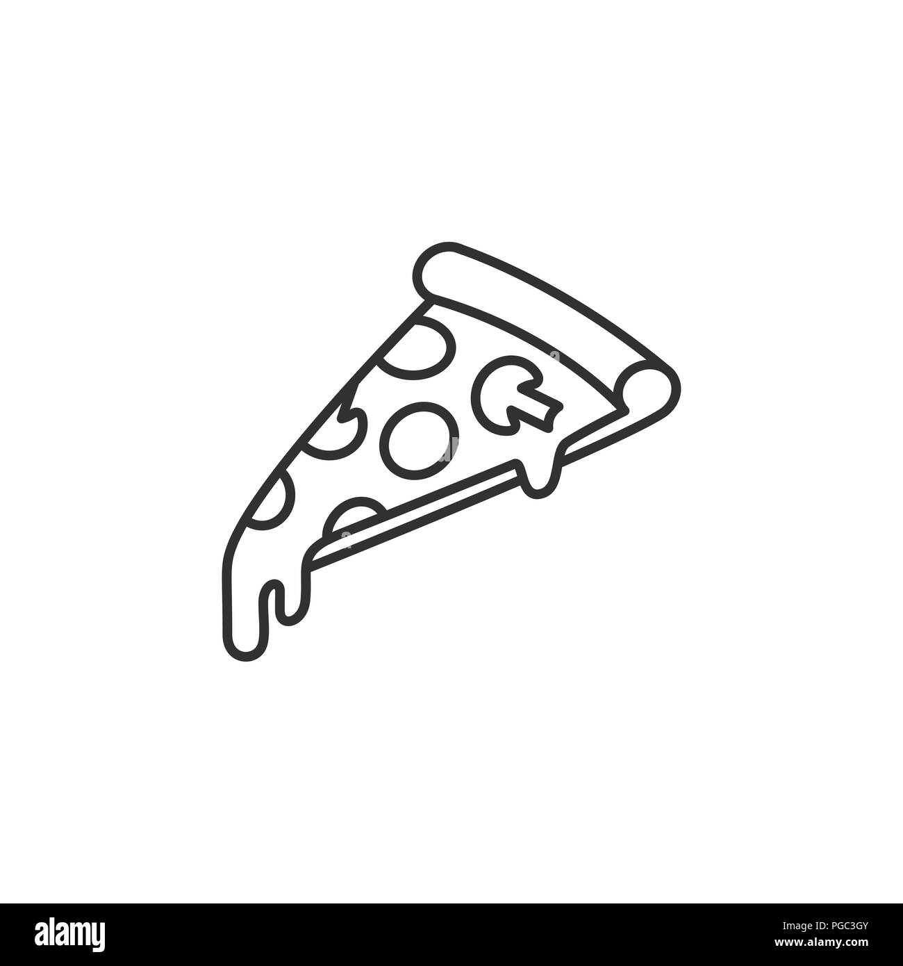 Pizza mit Schmelzkäse lineare Isometrische minimal Vector illustration symbol isoliert auf weißem Stock Vektor