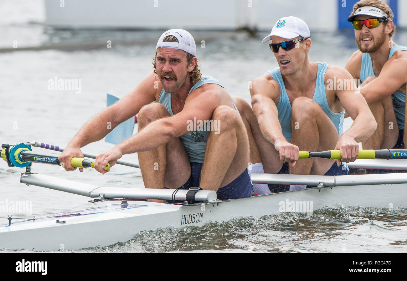 Henley auf Themse, ENGLAND, 05.07.2015, Henley Royal Regatta, australischen Konkurrenten, umgekehrt, Kappe, Kappen, und Visor, © Peter SPURRIER Stockfoto