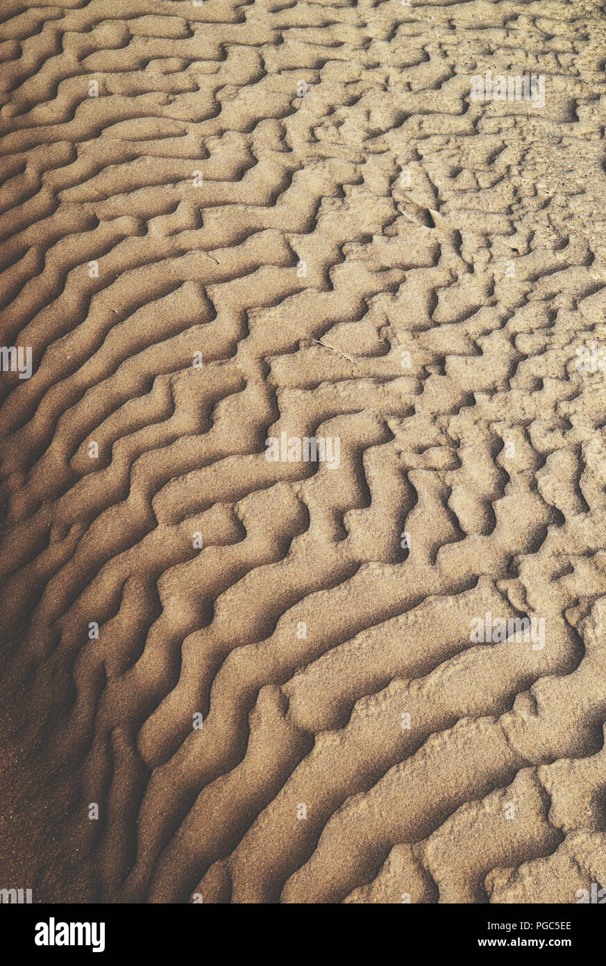 Sanddünen Muster, das durch Wind, um Mount Bromo, Java, Indonesien Stockfoto