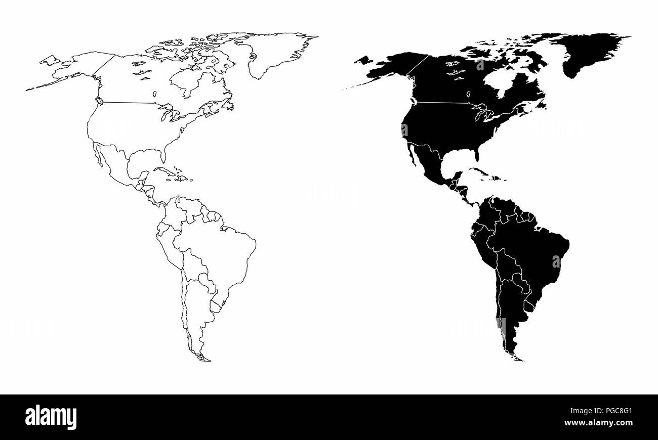 Karten der Nord- und Südamerika Stock Vektor