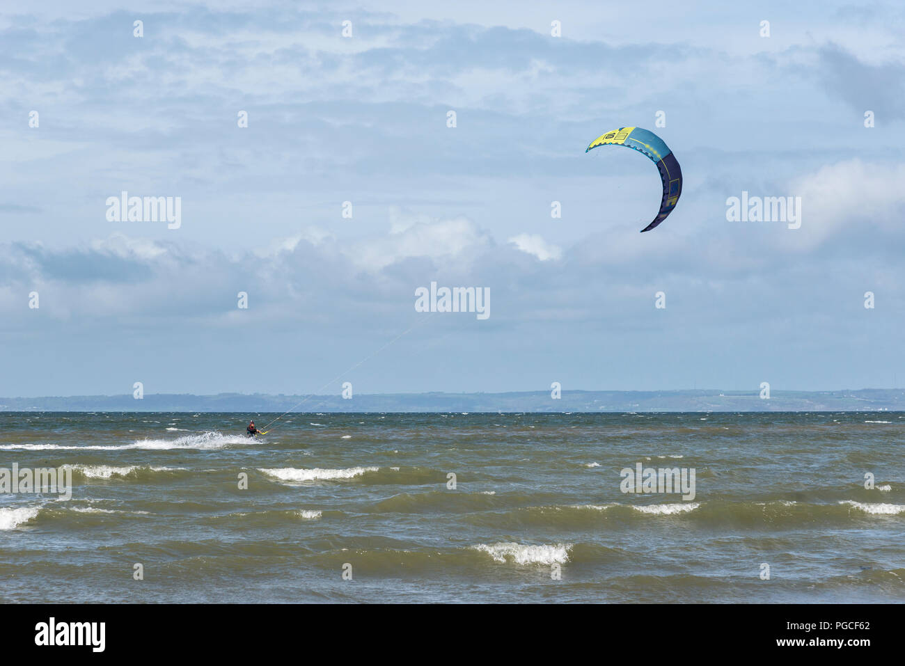 Kite Surfer an der West Shore Beach, Llandudno, North Wales, UK Stockfoto