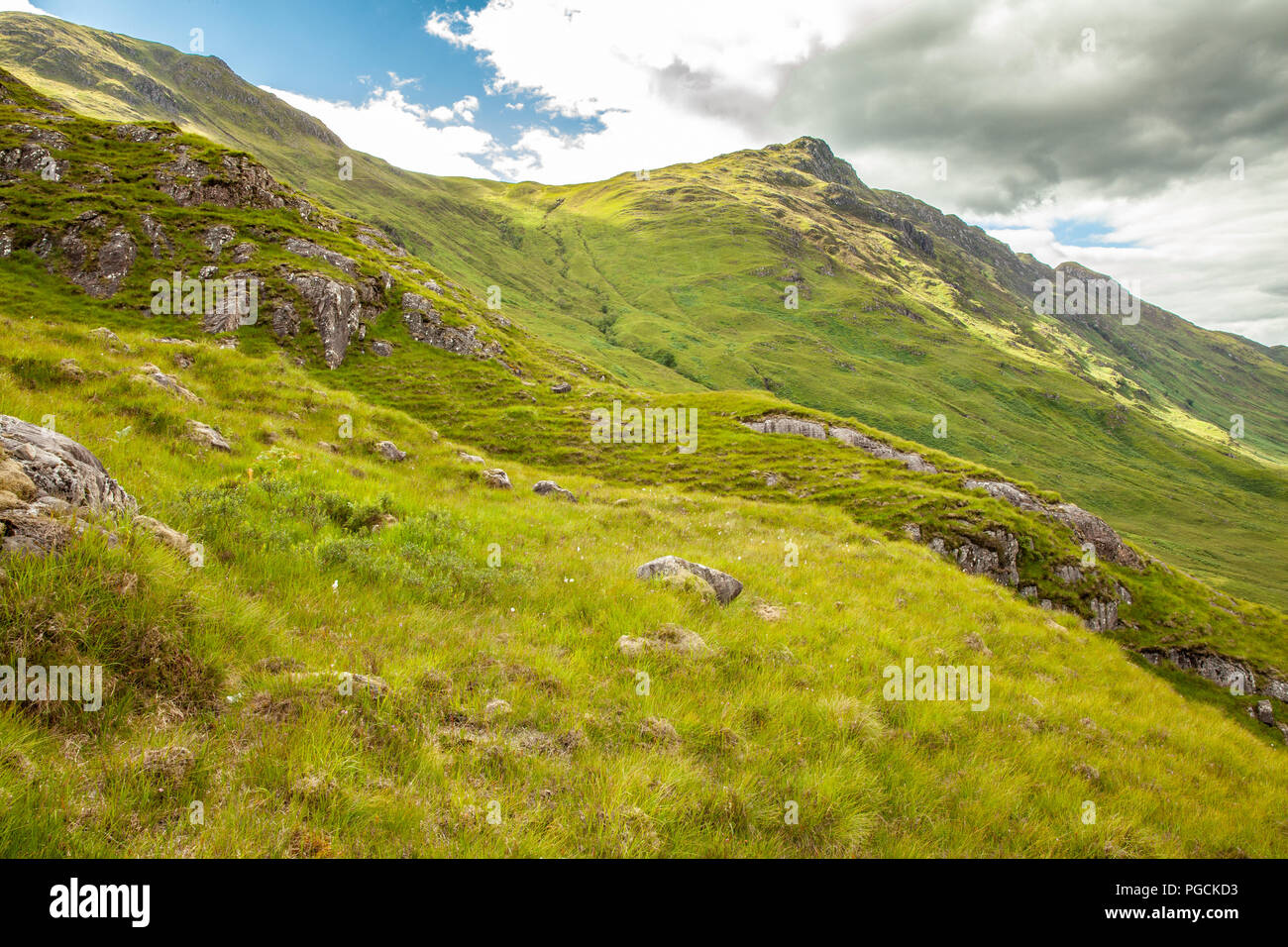 Natur Hochland authentische Landschaft Kyle Glenshiel Wanderwege Schottland Reisen Stockfoto