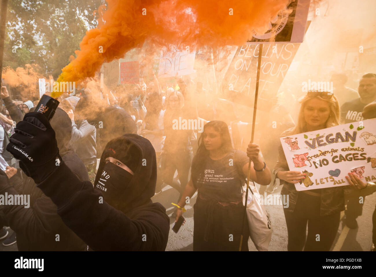 London, Großbritannien. 25 August, 2018. Offizielle Tierrechte März. Credit: Guy Corbishley/Alamy leben Nachrichten Stockfoto