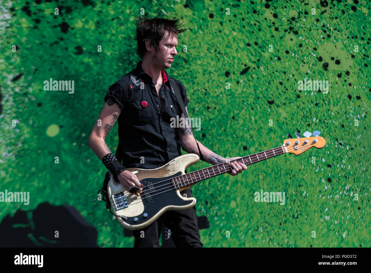 Reading, Berkshire, Großbritannien. 25. August 2018. Summe 41 in Reading Festival 2018. Quelle: Jim Houlbrook/Alamy leben Nachrichten Stockfoto