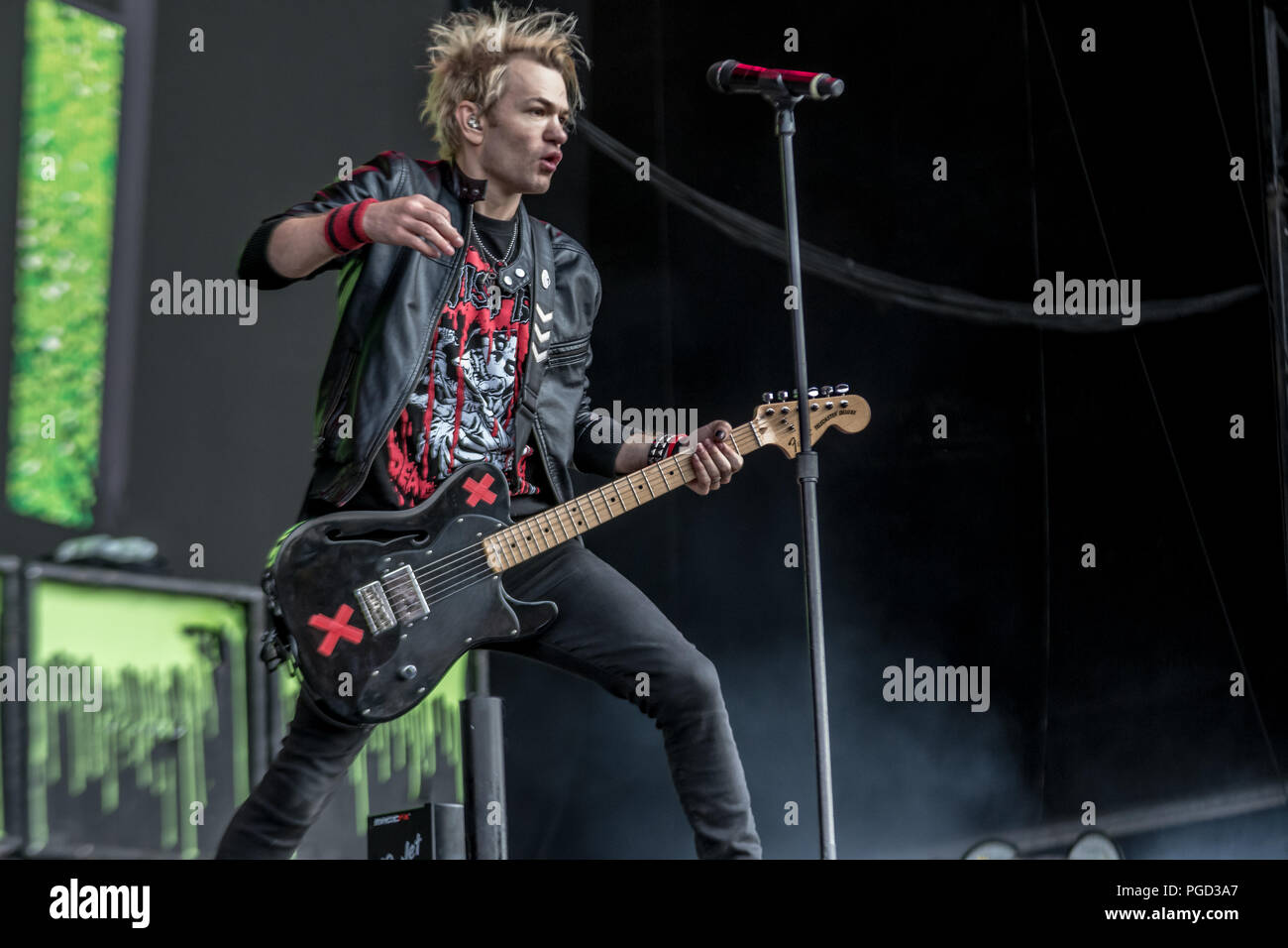 Reading, Berkshire, Großbritannien. 25. August 2018. Summe 41 in Reading Festival 2018. Quelle: Jim Houlbrook/Alamy leben Nachrichten Stockfoto