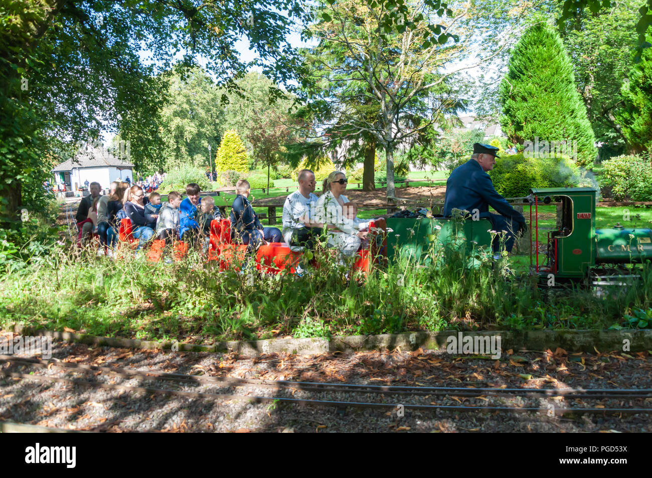 Strathaven, Schottland, Großbritannien. 25 August, 2018. Strathaven Miniatur-eisenbahn an der Strathaven Balloon Festival feiert sein 20-jähriges Jubiläum und ist in der preisgekrönten John hastie Park statt. Credit: Skully/Alamy leben Nachrichten Stockfoto