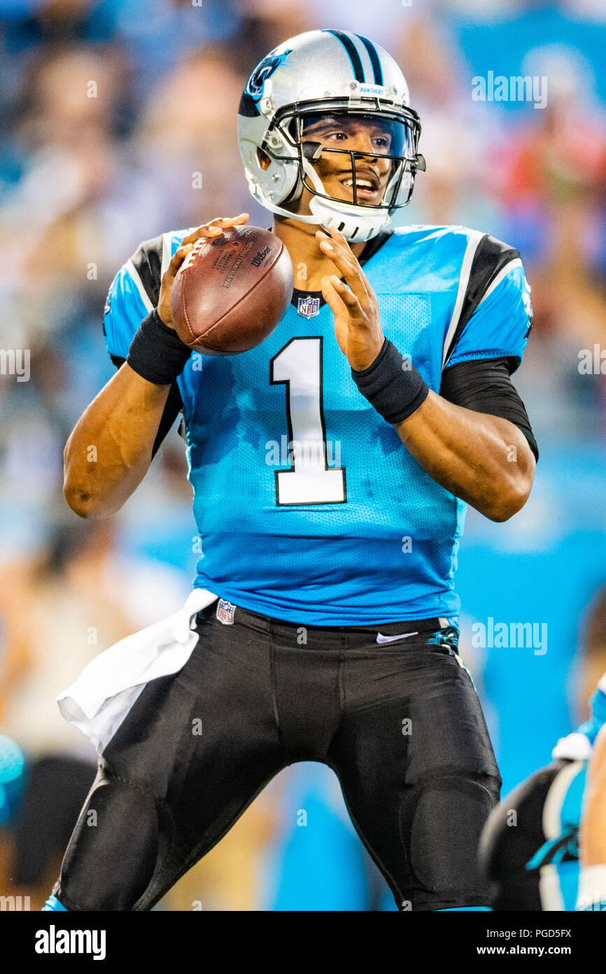 Carolina Panthers Quarterback Cam Newton 1 Wahrend Der Preseason Nfl Football Spiel Zwischen Den New England Patriots Und Die Carolina Panthers Am Freitag Den 24 August 2018 In Charlotte Nc Jakob Kupferman Csm