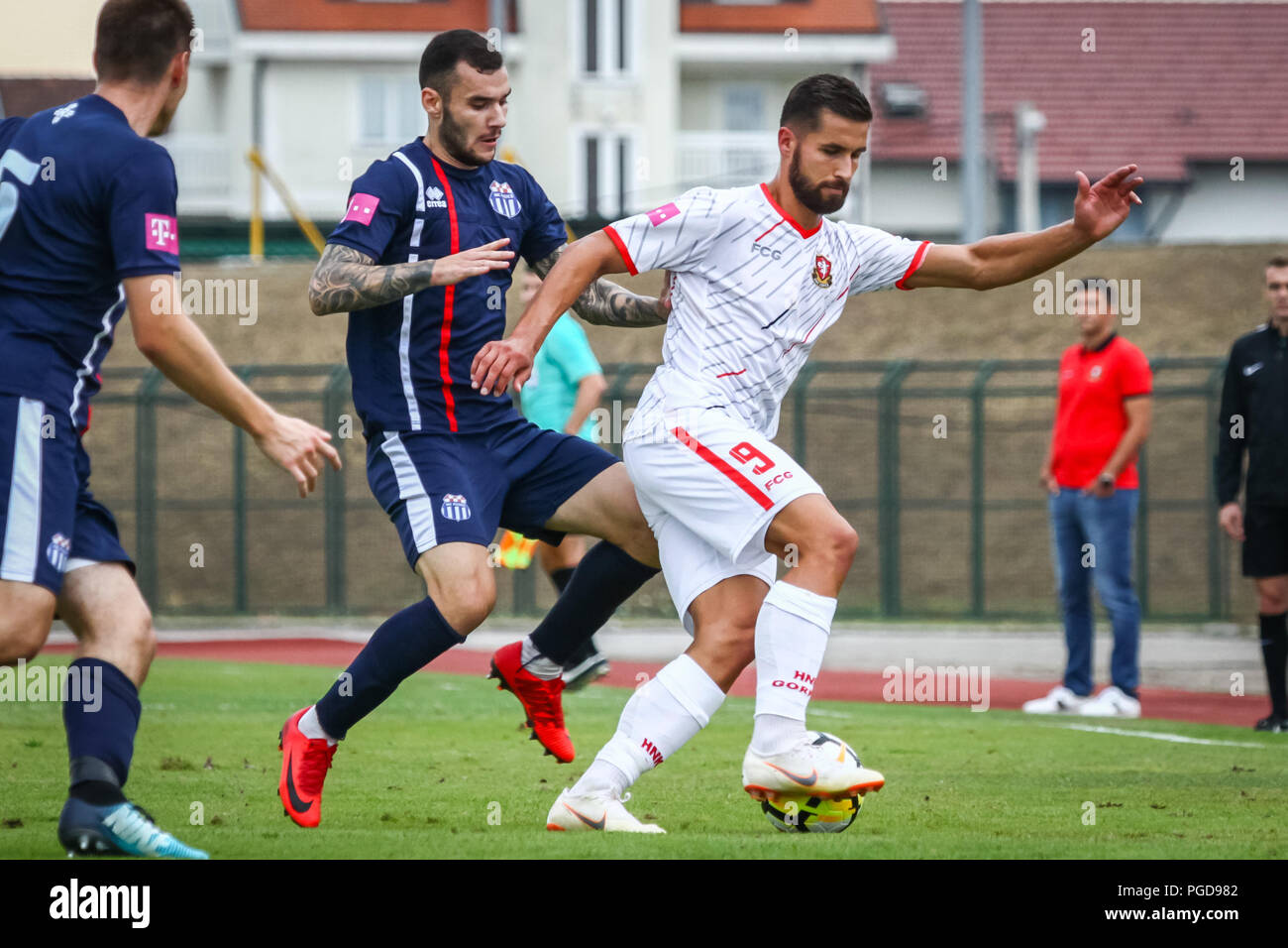 Velika Gorica, Kroatien - 25 th, August 2018: Die erste Fußball-kroatischen Liga Hrvatski Telekom, Fußballspiel zwischen Hnk Gorica und Rudes auf Gorica Stadion. Lukasz Zwolinski in Aktion. Credit: Goran Jakuš/Alamy leben Nachrichten Stockfoto