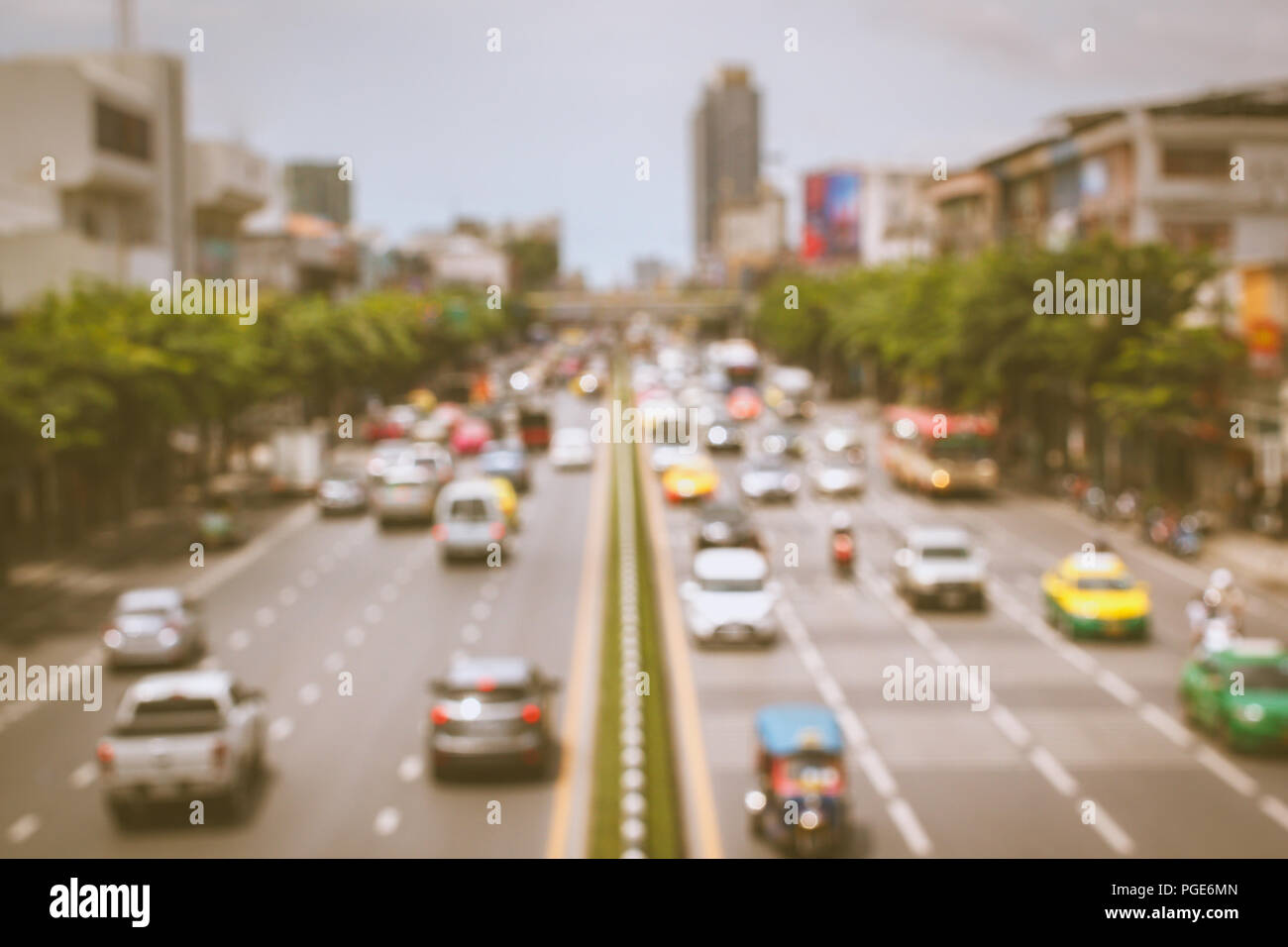 Stau im Berufsverkehr, Thailand. Stockfoto