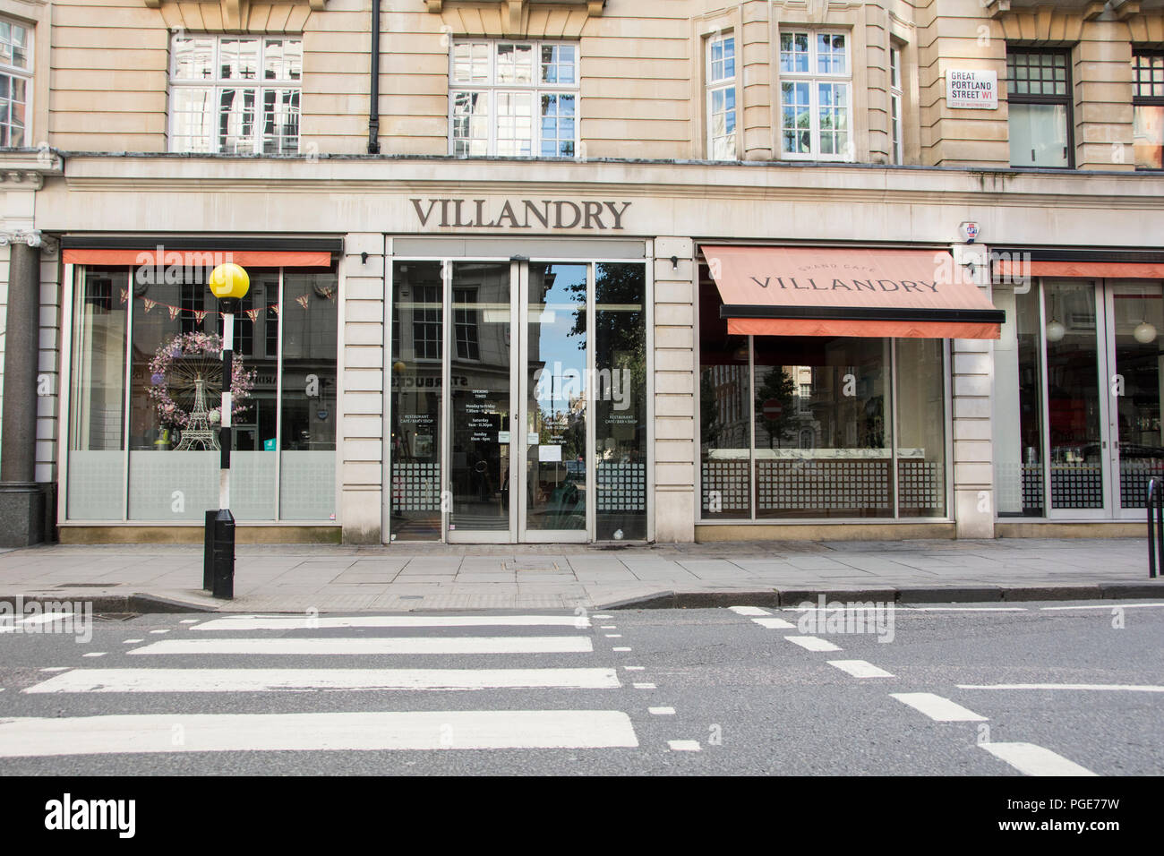 Die jetzt Villandry Restaurant an der Great Portland Street, Westminster, London, W1 geschlossen, Stockfoto