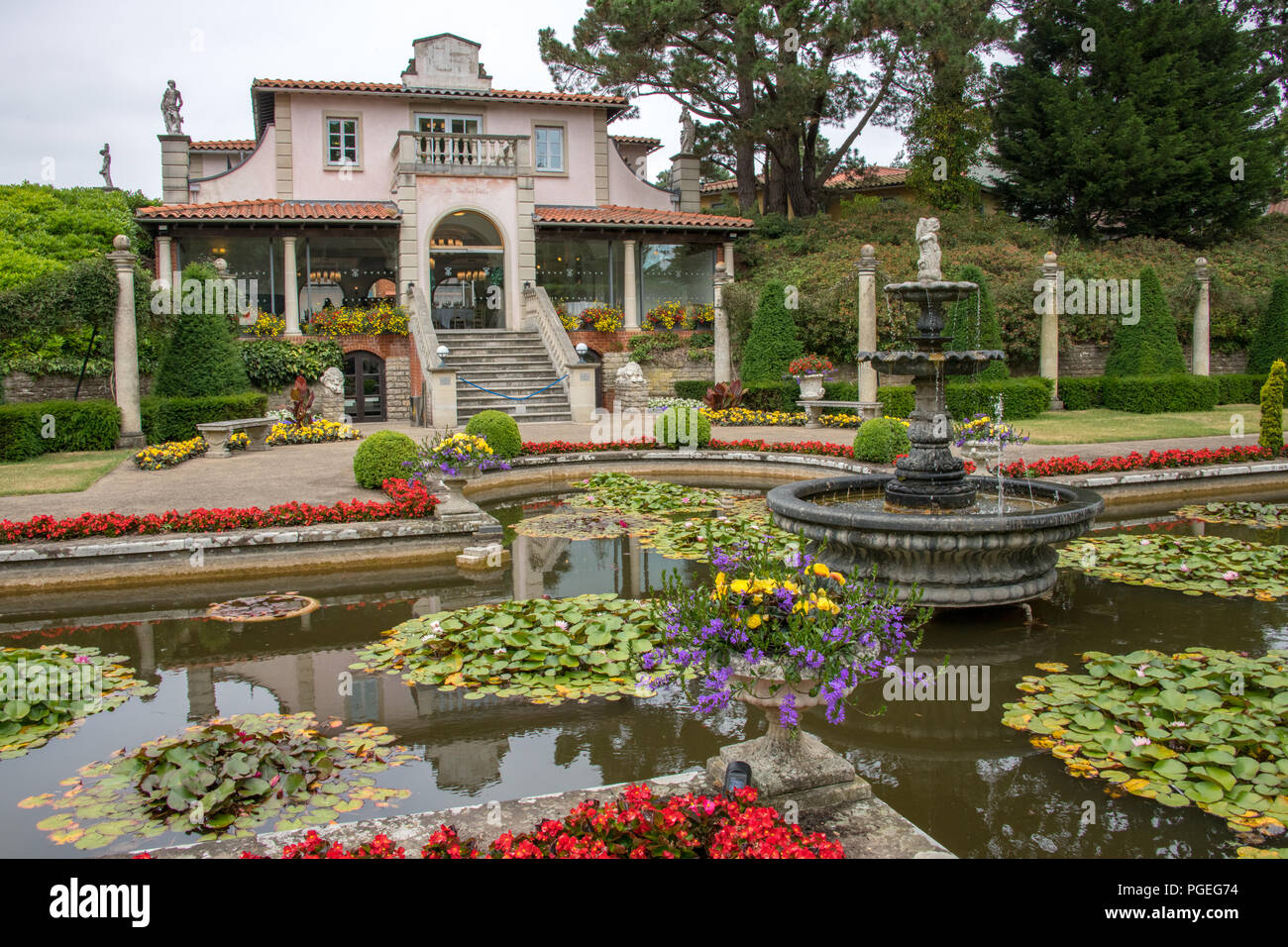 Compton Acres Garten, Dorset, Großbritannien Stockfoto