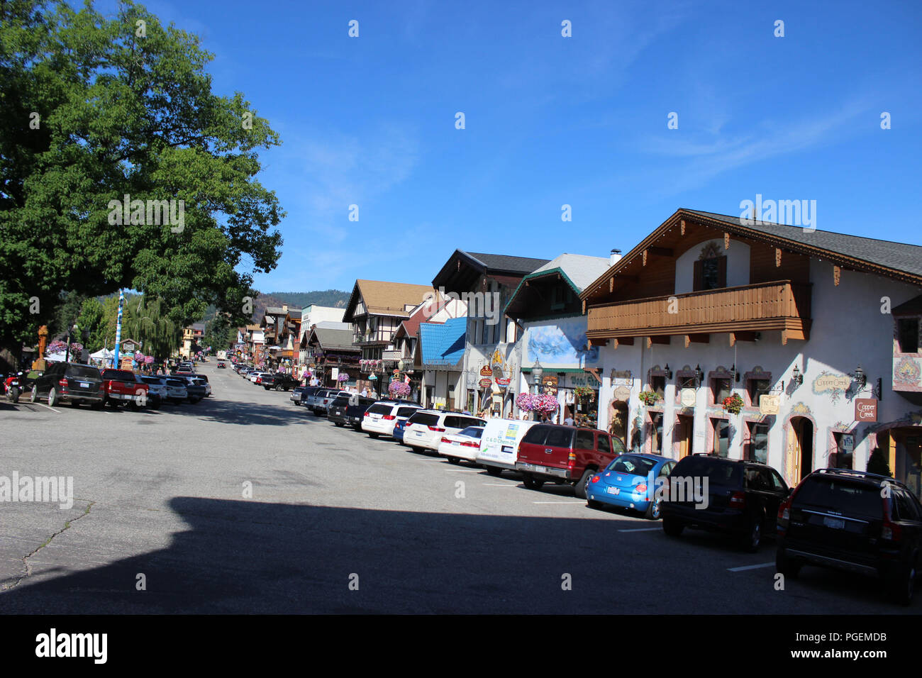 Bayerische themed Stadt Leavenworth, Washington Stockfoto