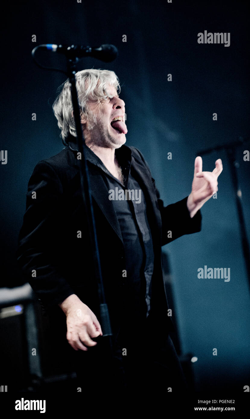 Belgische Sänger Arno im Konzert in der Crammerock Festival in Stekene (Belgien, 07/09/2013) Stockfoto