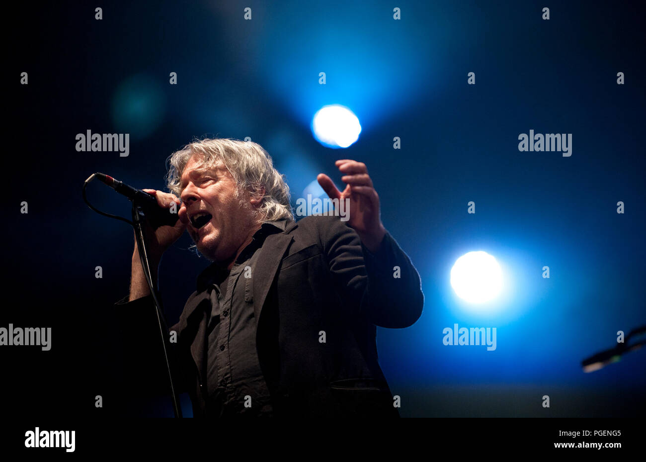 Konzert des Belgischen rock Sänger Arno seinen 65. Geburtstag feiert in seiner Geburt Stadt Ostend (Oostende, 22/05/2014) Stockfoto