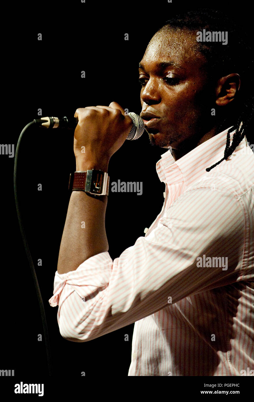 Belgische/Kongolesischen rapper Baloji am Nuits du Botanique in Brüssel (Belgien, 17.05.2010) Stockfoto