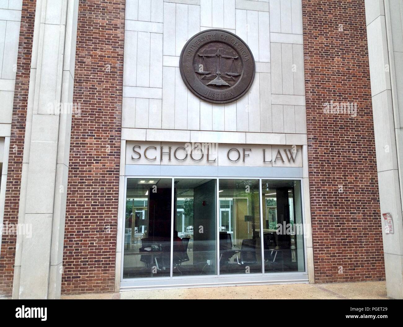 Universität von Georgia Schule des Gesetzes Eingang Stockfoto