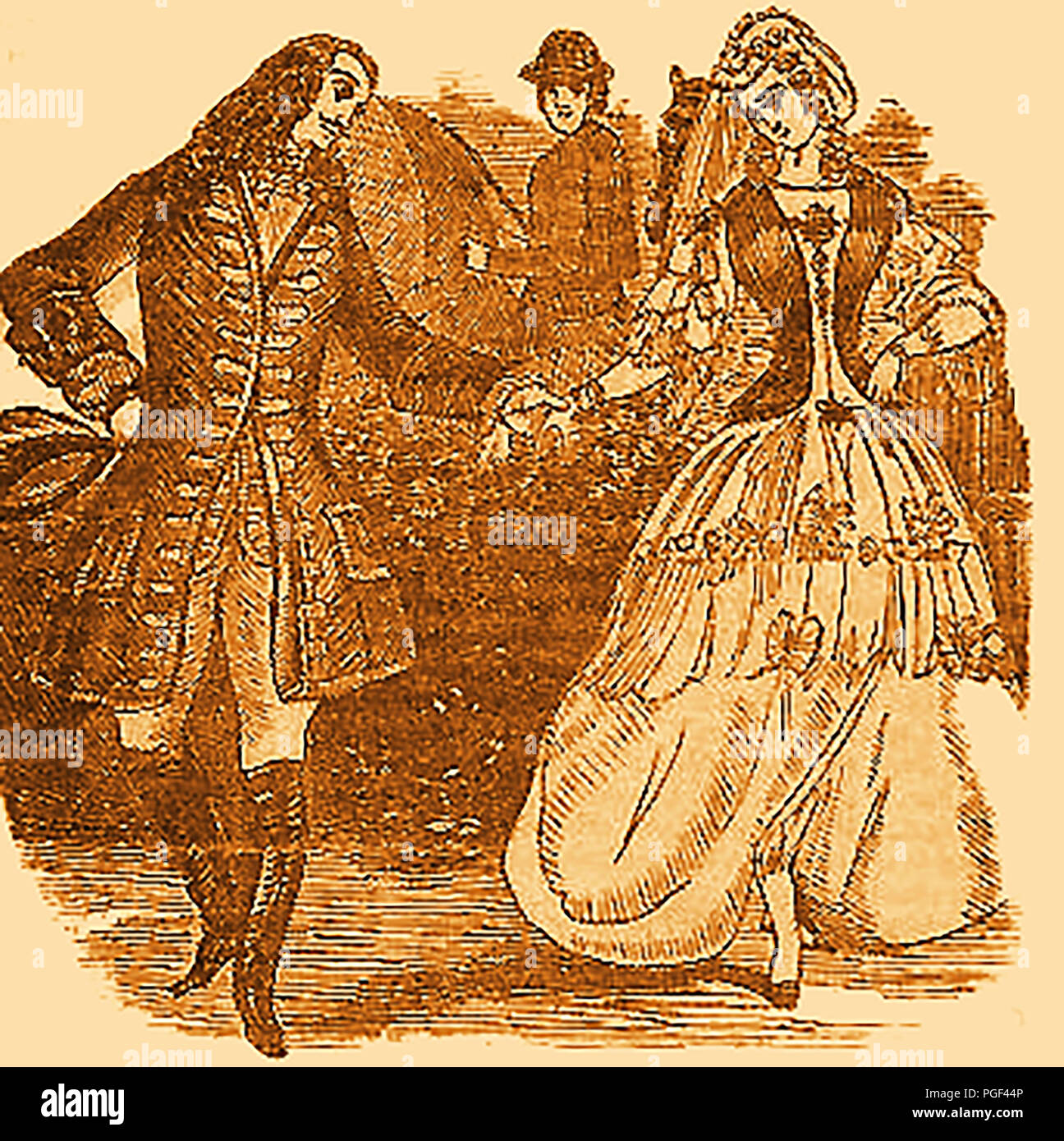 John'S ixteen String Jack'Rann (1750-1774) englischer Taschendieb, allgemeinen kriminellen und Wegelagerer für seine Exzentrik von Kleid mit Schnürung, Bändern, Federn und Blumen festgestellt. - Hier ist er zu sehen Wegelagerer John Rann' 16 string Jack'beschmutzt Tanzen durch eine schlüsselfertige (gefängniswärter) - Vom "Leben auf der Straße" oder "Claude, Turpin, und Jack" 1800 veröffentlicht. Stockfoto