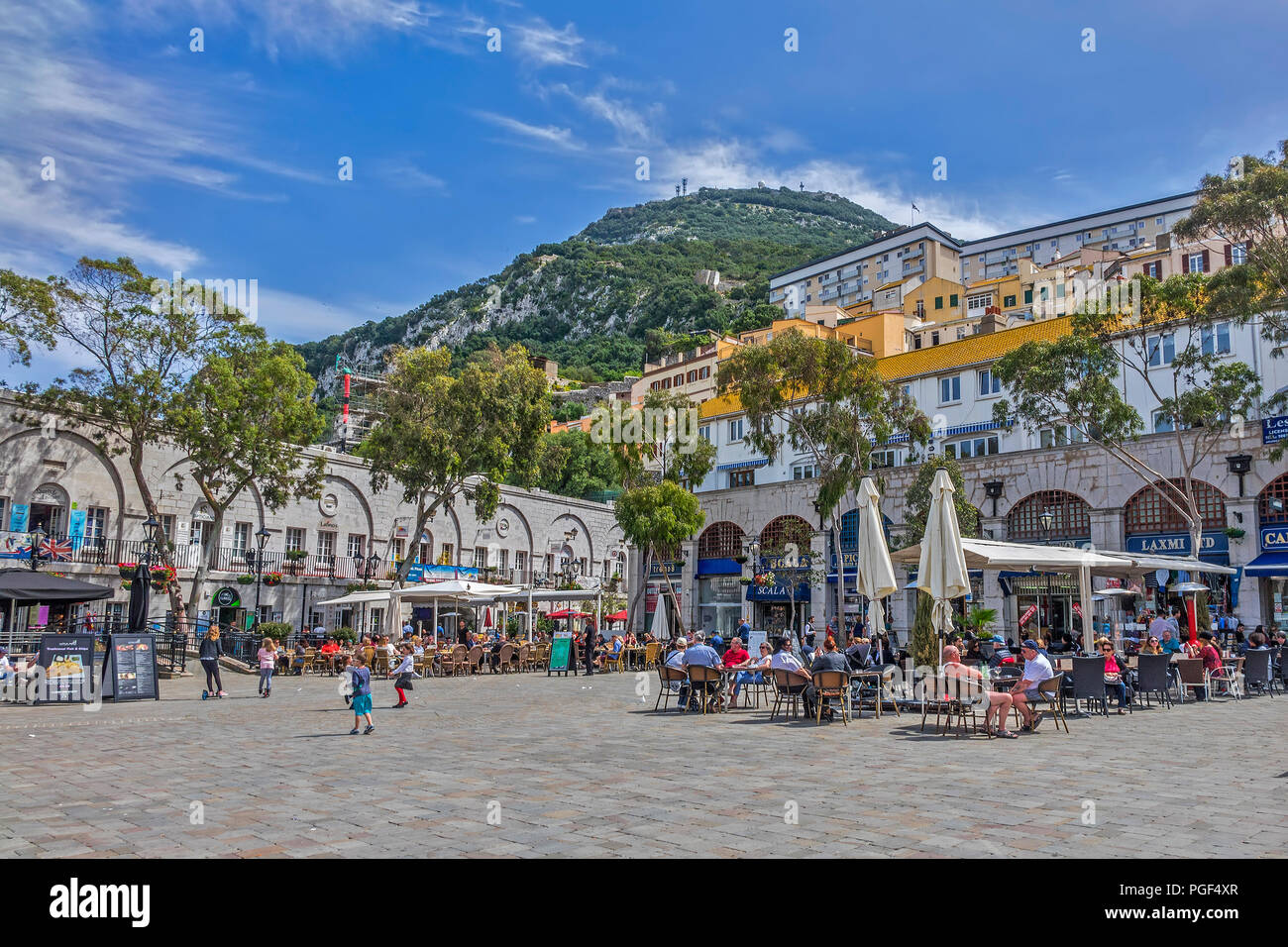 Grand Casemates Square, Kronkolonie Gibraltar Stockfoto