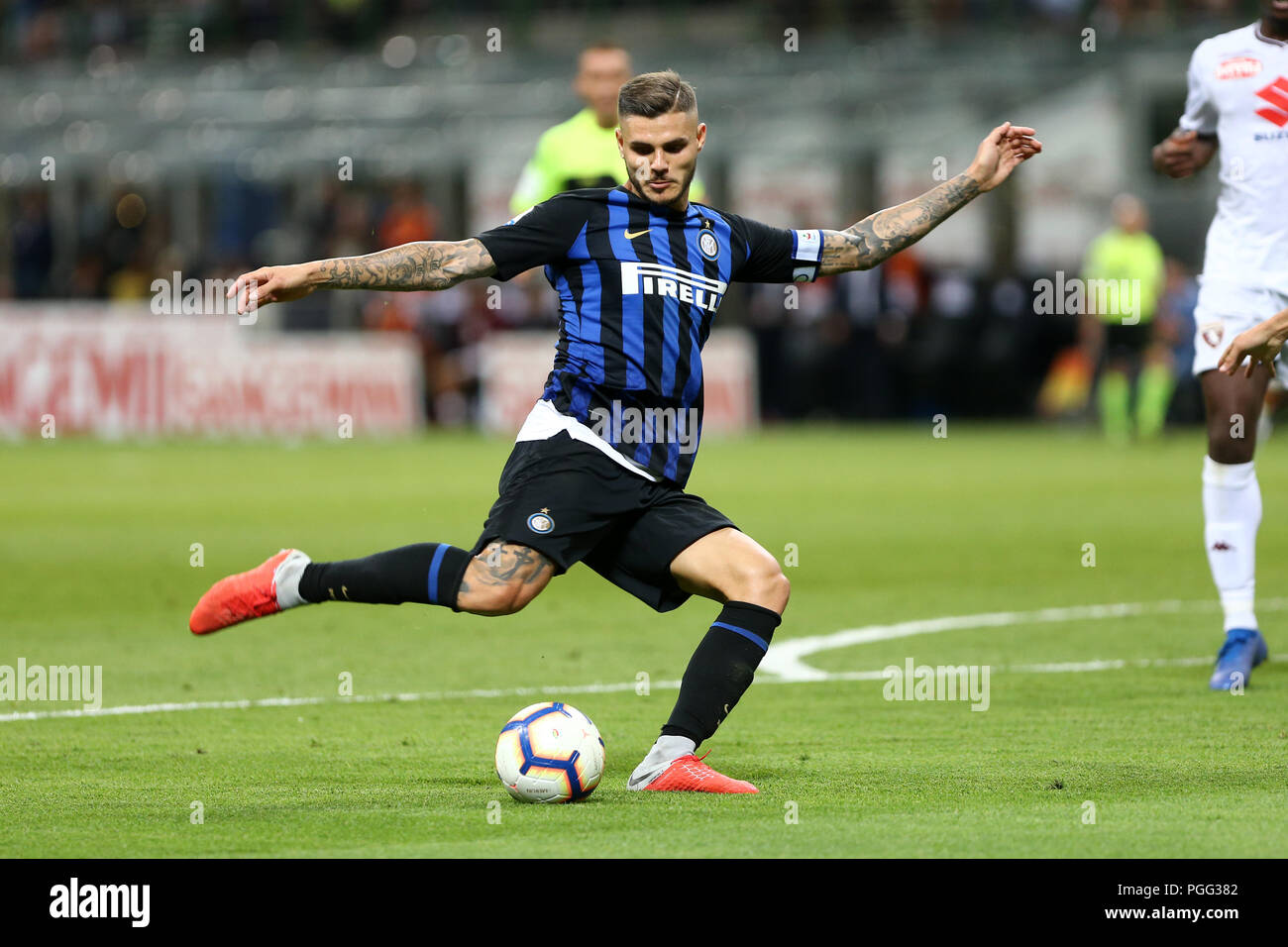 Mailand, Italien. 26 August, 2018. Mauro Icardi des FC Internazionale in Aktion während der Serie A-Spiel zwischen dem FC Internazionale und Torino Fc. Stockfoto