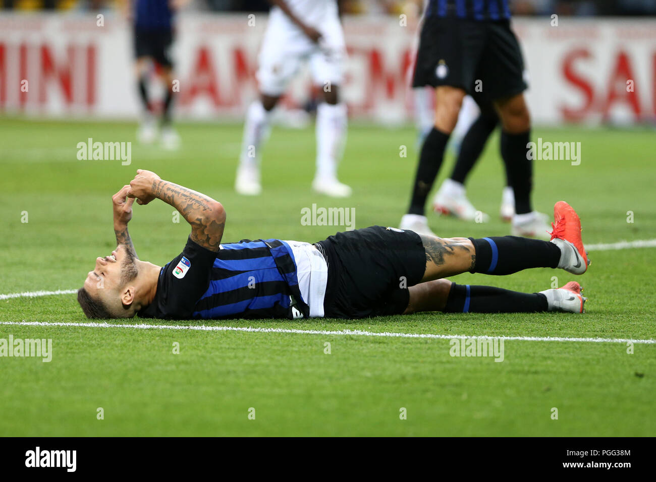 Mailand, Italien. 26 August, 2018. Mauro Icardi des FC Internazionale enttäuscht während der Serie A-Spiel zwischen dem FC Internazionale und Torino Fc. Stockfoto