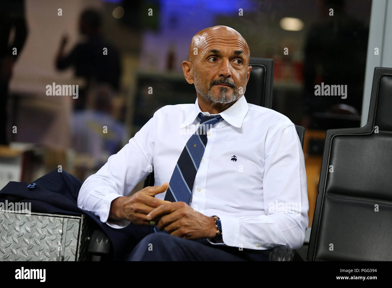 Mailand, Italien. 26 August, 2018. Luciano Spalletti Cheftrainer des FC Internazionale Blick auf vor der Serie ein Match zwischen FC Internazionale und Torino Fc. Stockfoto