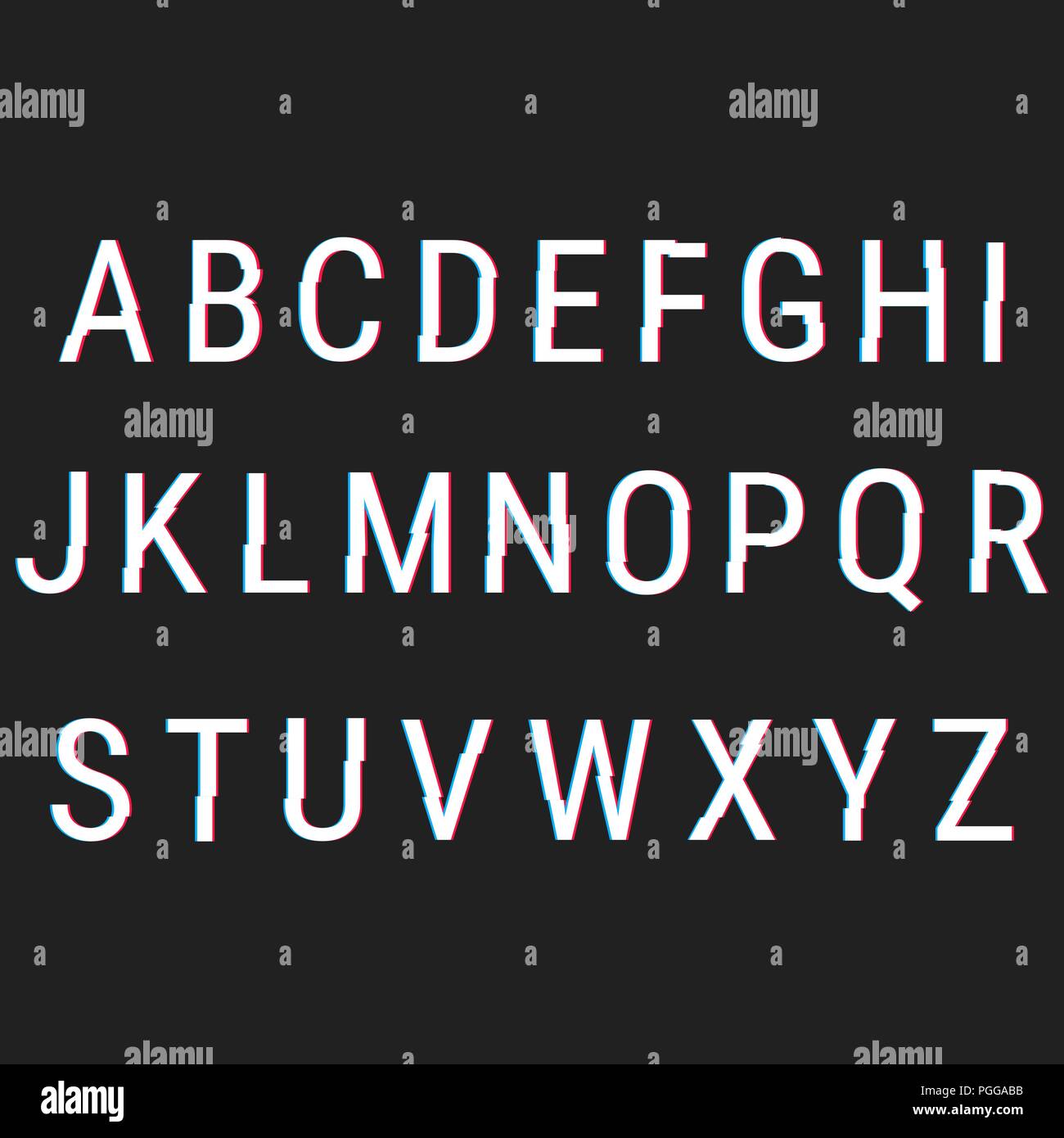 Glitch Verzerrung Schrift Stock Vektor