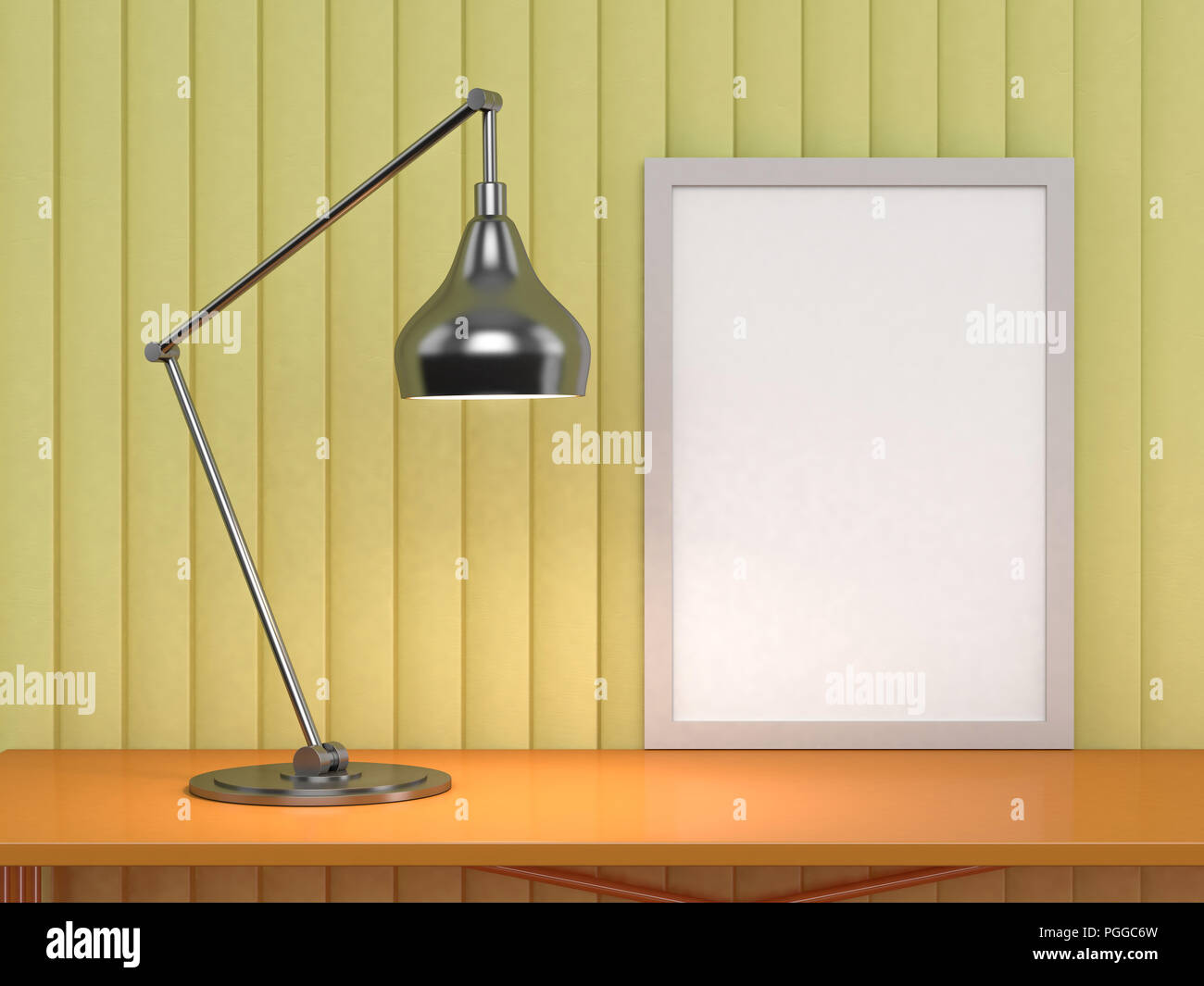 Poster mit Rahmen Mockup im Inneren. 3D-Rendering Stockfoto