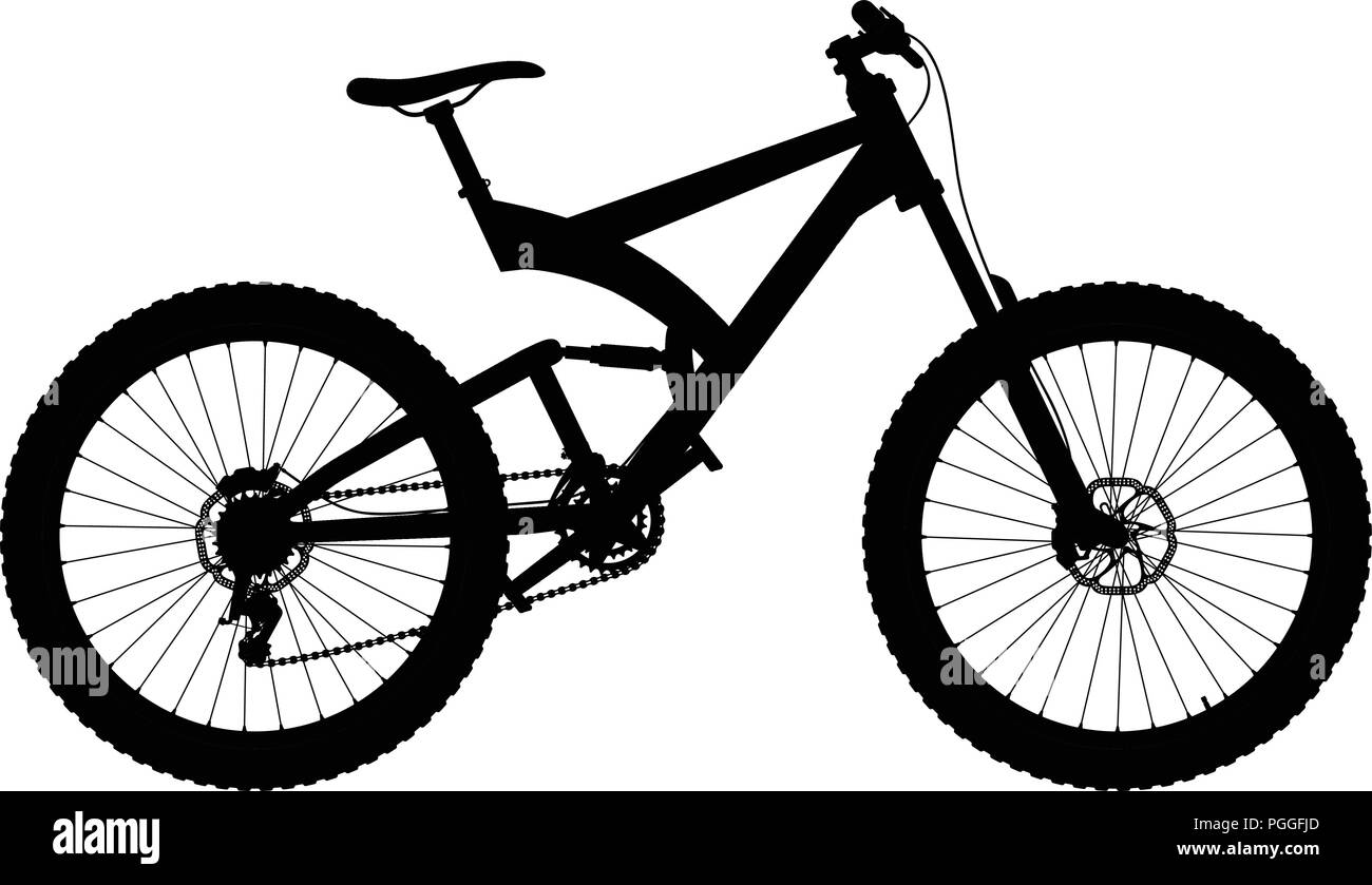 Vektor Silhouette Full Suspension Mountainbike Stock Vektorgrafik Alamy