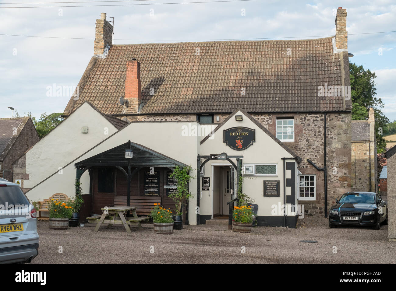 Red Lion Inn Road, Milfield, Altdorf, Northumberland, England, Vereinigtes Königreich. Stockfoto