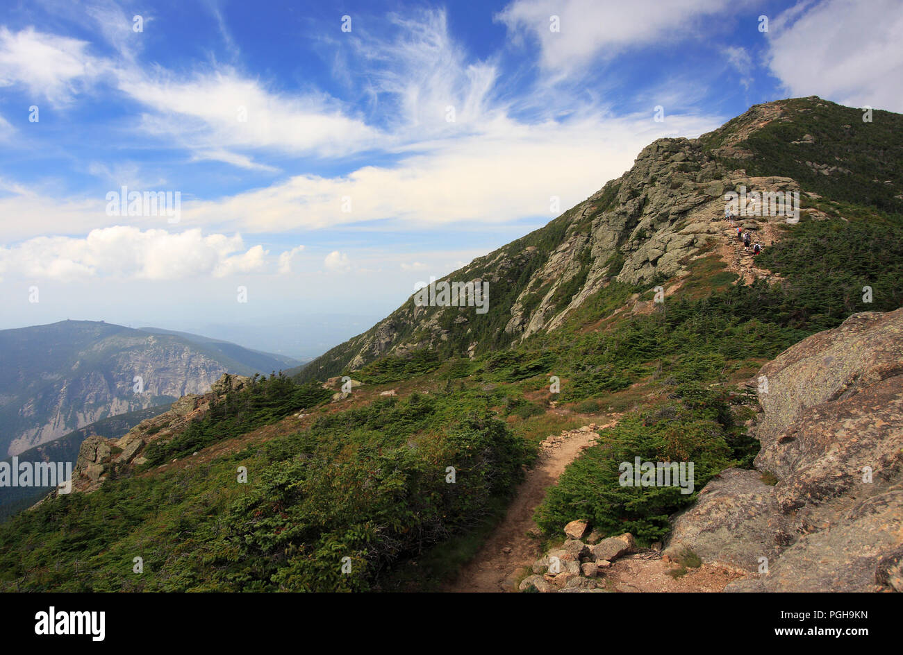 Mount Lincoln Trail auf Franken Ridge Traverse, Mount Lafayette, in New Hampshire, USA Stockfoto