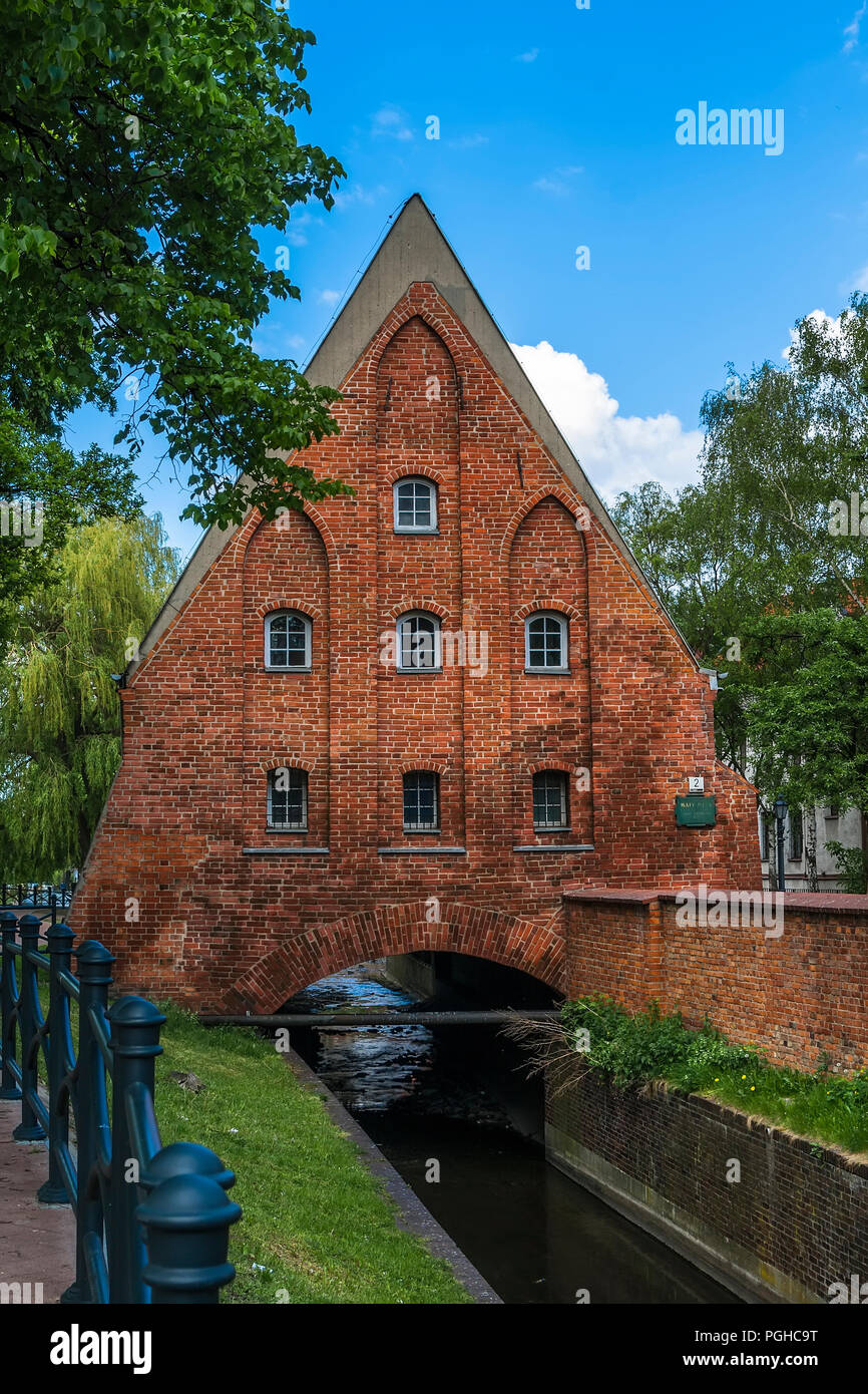 Das Gebäude ist eine kleine Mühle in Danzig. Polen Stockfoto