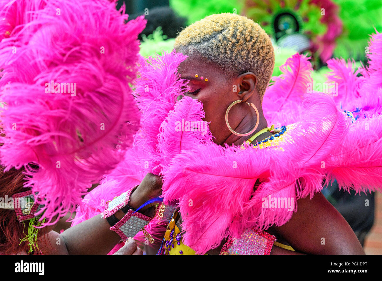 Carifest Calgary ist ein jährliches Kulturfestival und Parade, die die reiche kulturelle Vielfalt der West Indies Highlights. Stockfoto