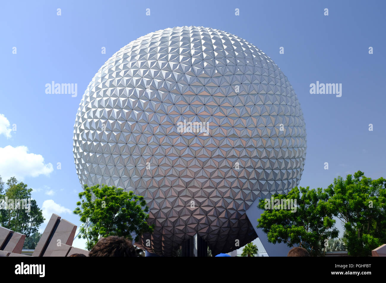 Die Kugel in Epcot in Walt Disney World, Orlando, Florida Stockfoto