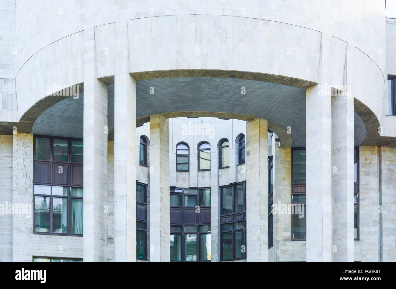 Generische Stadt Modernes Weisses Gebaude Aussen Mit Halbrunde