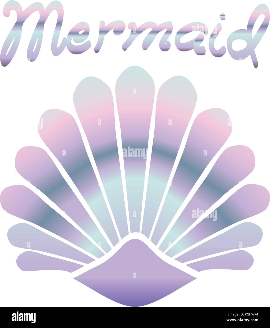 Vector Illustration einer Meerjungfrau pearl Shell Stock Vektor