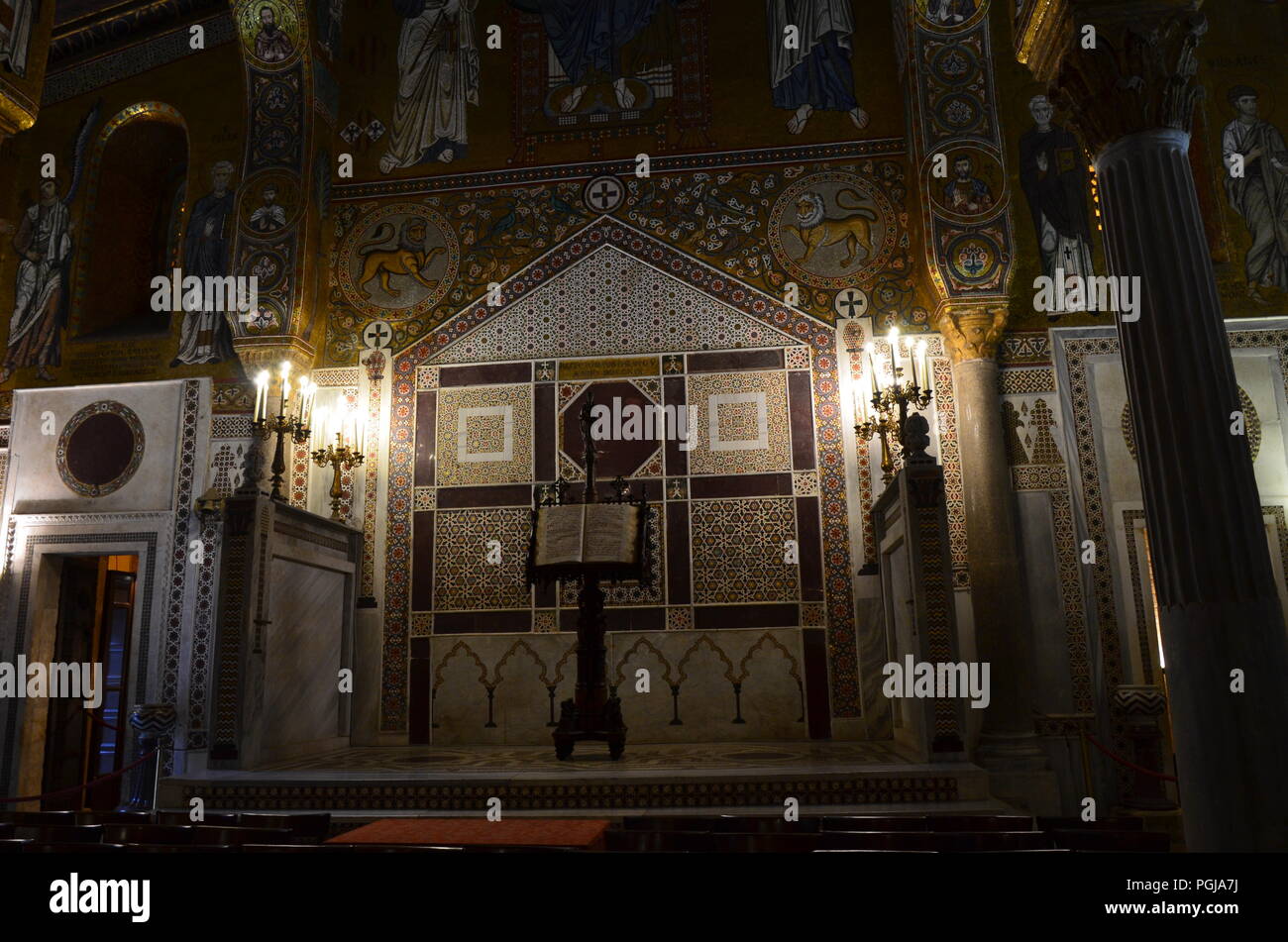 Innenraum der Capella Palatina in Palazzo dei Normanni (Norman Palace) Stockfoto