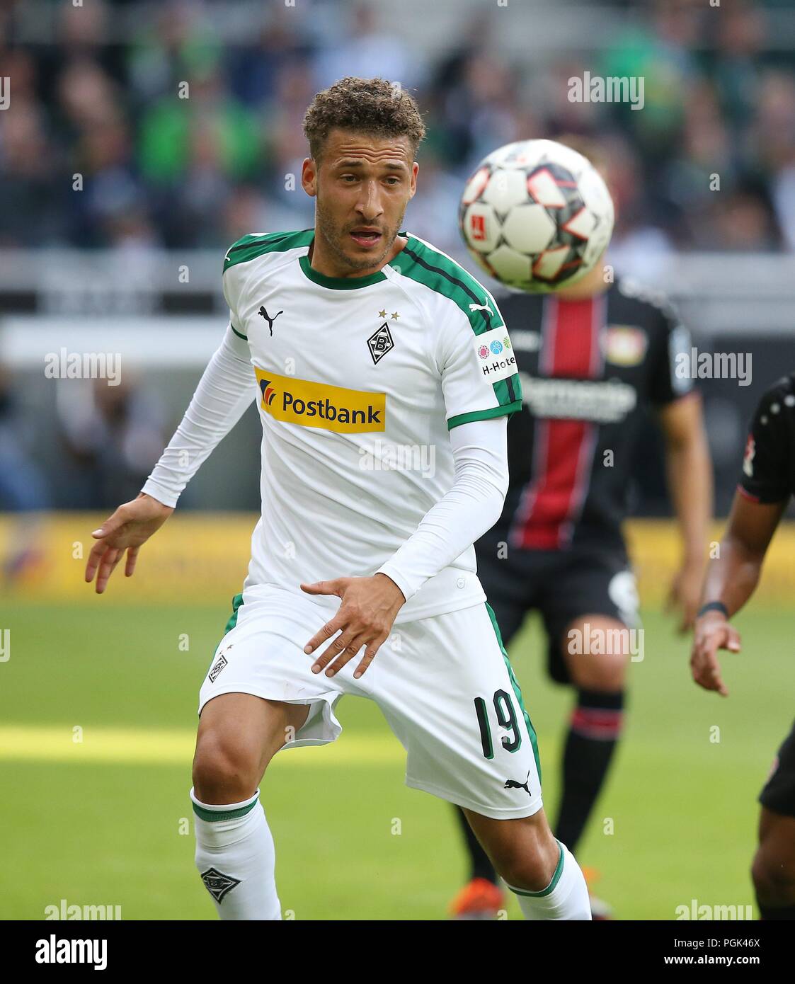 Firo: 25.08.2018, Fußball, 1.Bundesliga, Saison 2018/2019, Gladbach, Borussia Mönchengladbach - Bayer 04 Leverkusen, 2:0 Fabian JOHNSON, Gladbach, Single Action | Verwendung weltweit Stockfoto