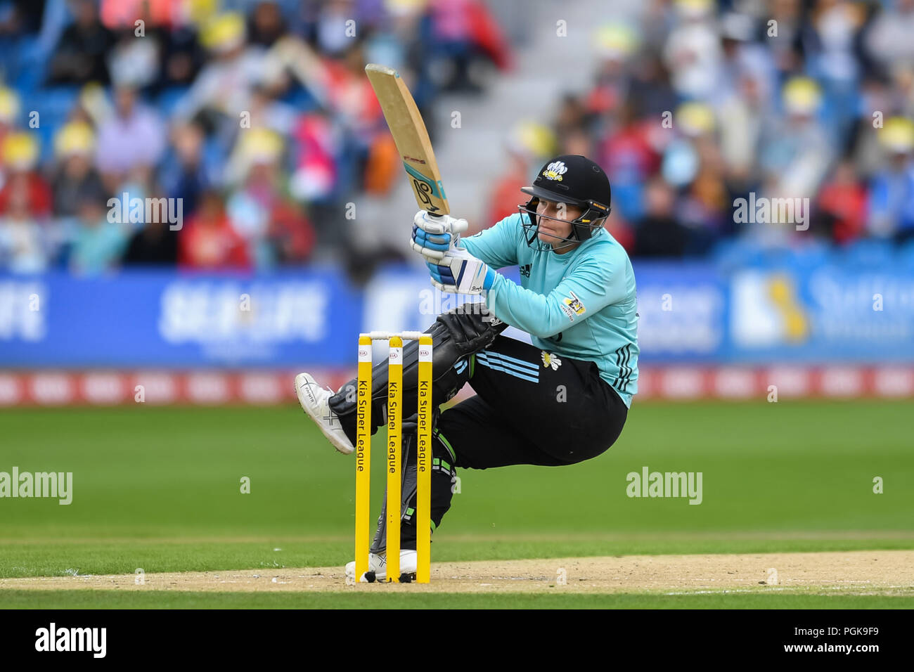 Hove, Großbritannien. 27. August 2018. Lizelle Lee von Surrey Stars in Aktion während des heutigen Match während der Kia Abendmahl League Finale 2018 - Finale zwischen Loughborough Blitz- und Surrey Sterne am 1. Zentrale County Ground am Montag, den 27. August 2018. Hove, England. Credit: Taka G Wu Credit: Taka Wu/Alamy leben Nachrichten Stockfoto