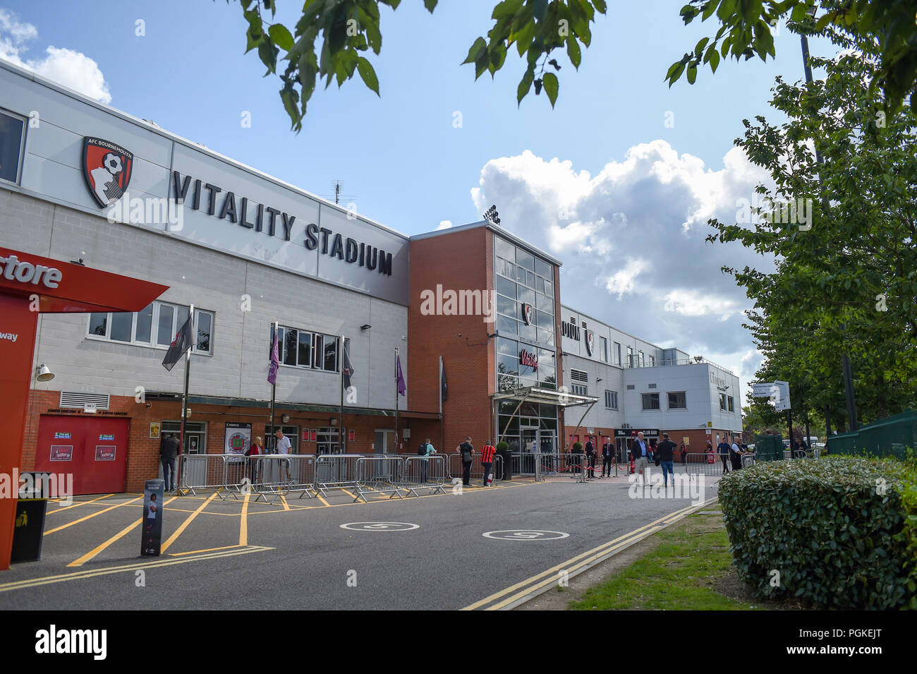 Die Vitalität Stadion, ehemals Dean Court in Kings Park home der AFC Bournemouth, 25. August 2018 bekannt Stockfoto